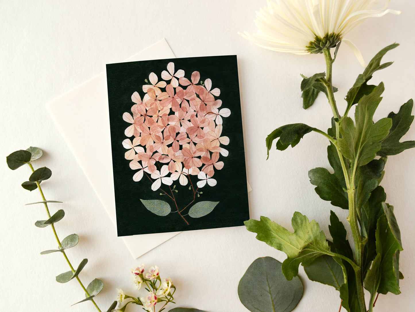 Pressed Hydrangea Greeting Card