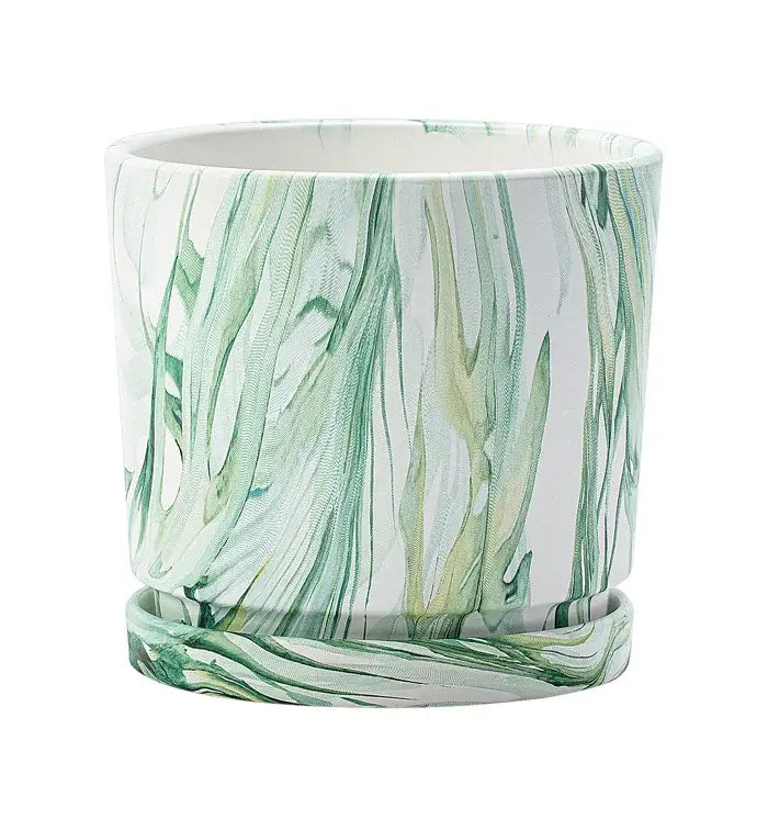 Marble Look • Green Swirl Planter Item #14785