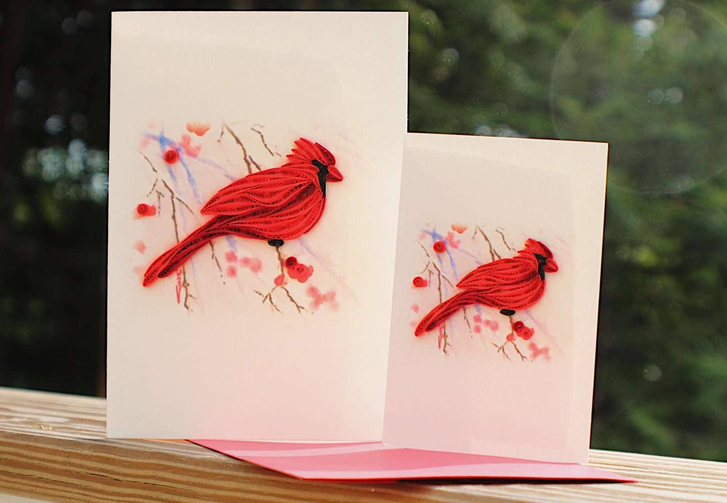 Cardinal & Holly (Mini Quilled Card)