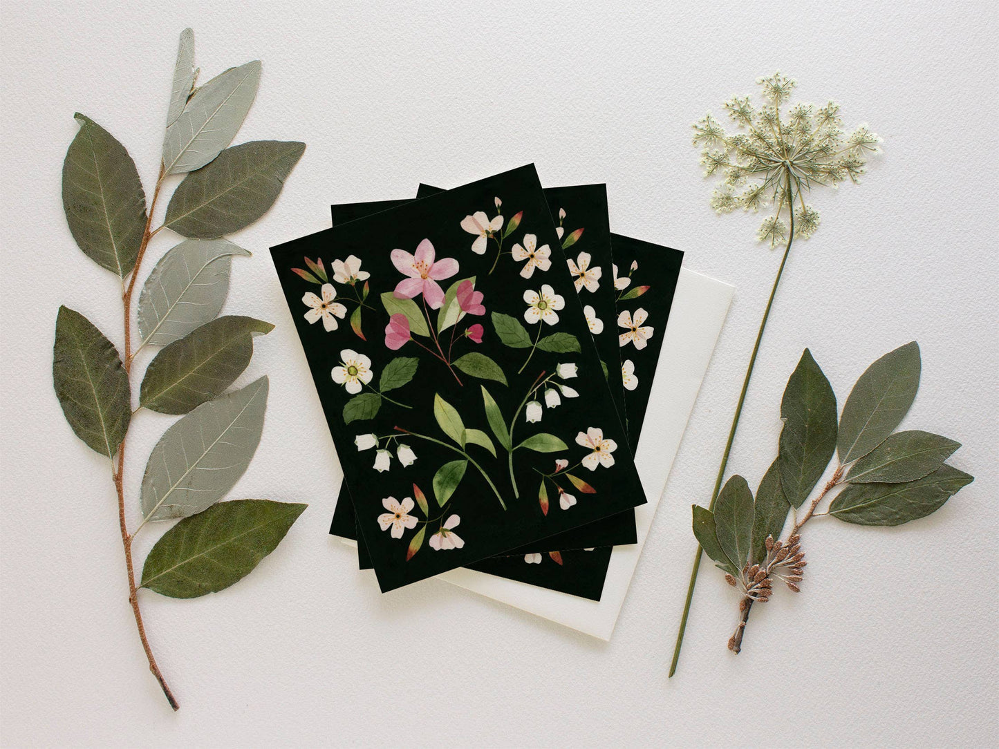 Pressed Fruit Blossoms Greeting Card