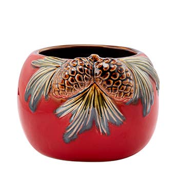 Planter Red Pine Cone Ball Planter