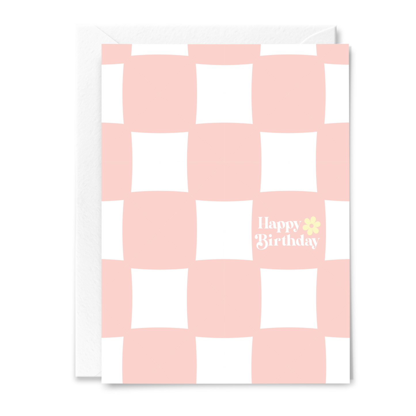 Checkered Retro Happy Birthday Greeting Card