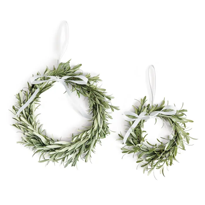 Lavender Leaf Wreaths, Set of 2