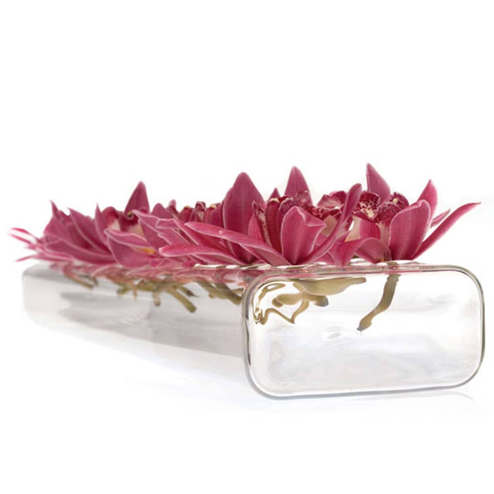 Hudson Flute Clear Glass Bud Vase: 8 Hole