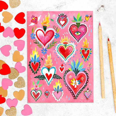 Sacred Hearts Valentine's Day Card