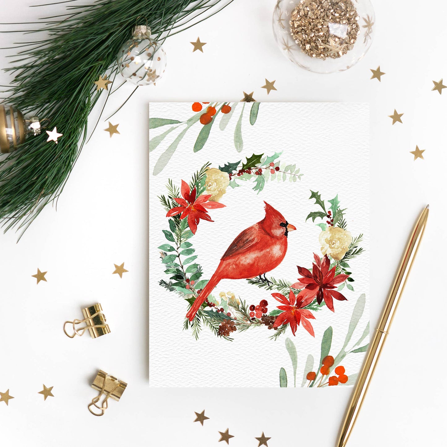 Winter Bird Happy Holidays Card