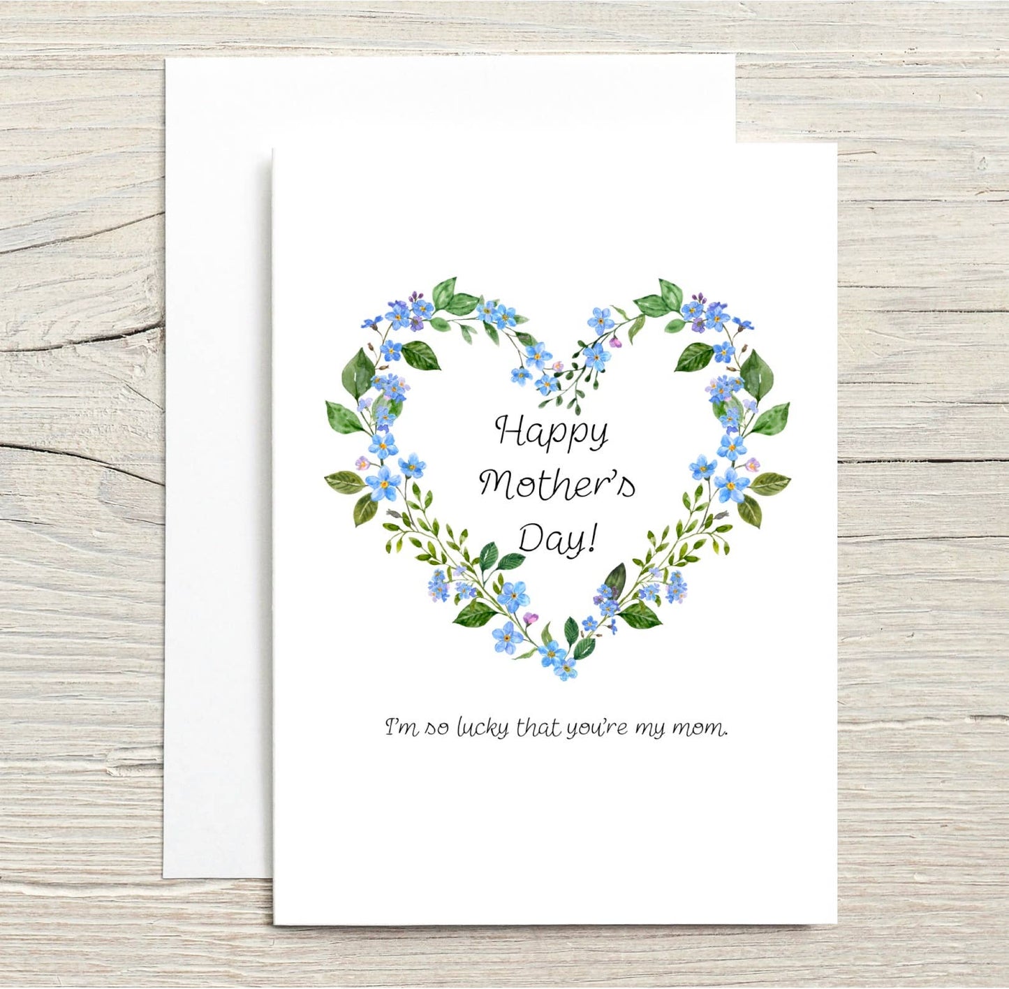 Plantable Card | Mother’s Day Card | Blue Flower Heart: Aqua