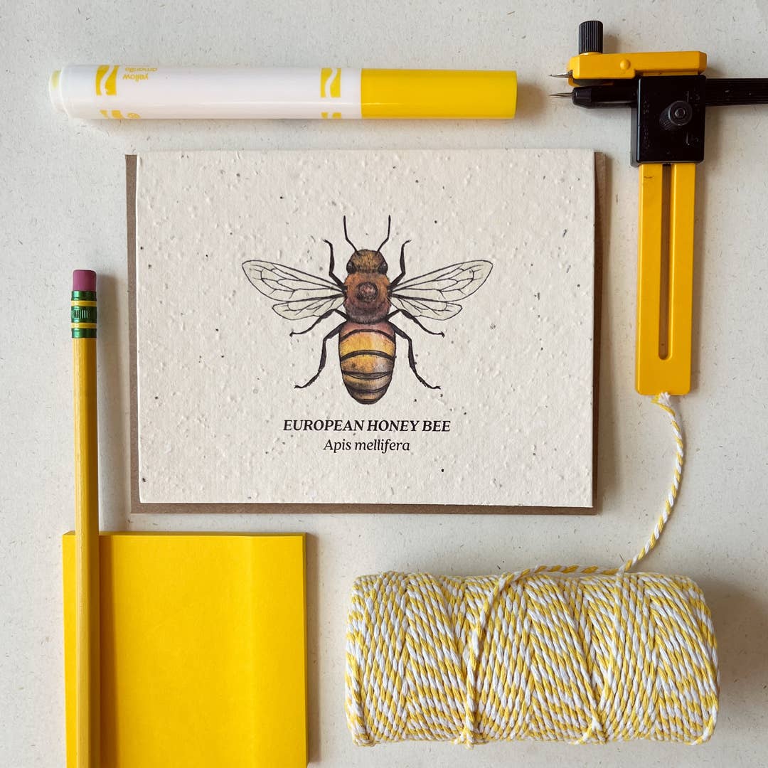 Honey Bee Plantable Wildflower Seed Card: Glassine Sleeves