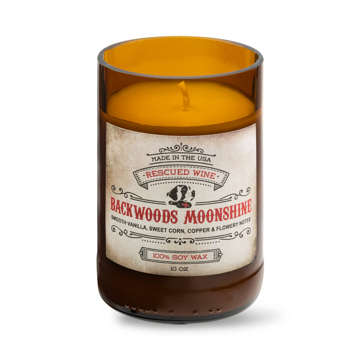 Upcycled Bottle Candle - Moonshine / Eco Friendly 10 oz.