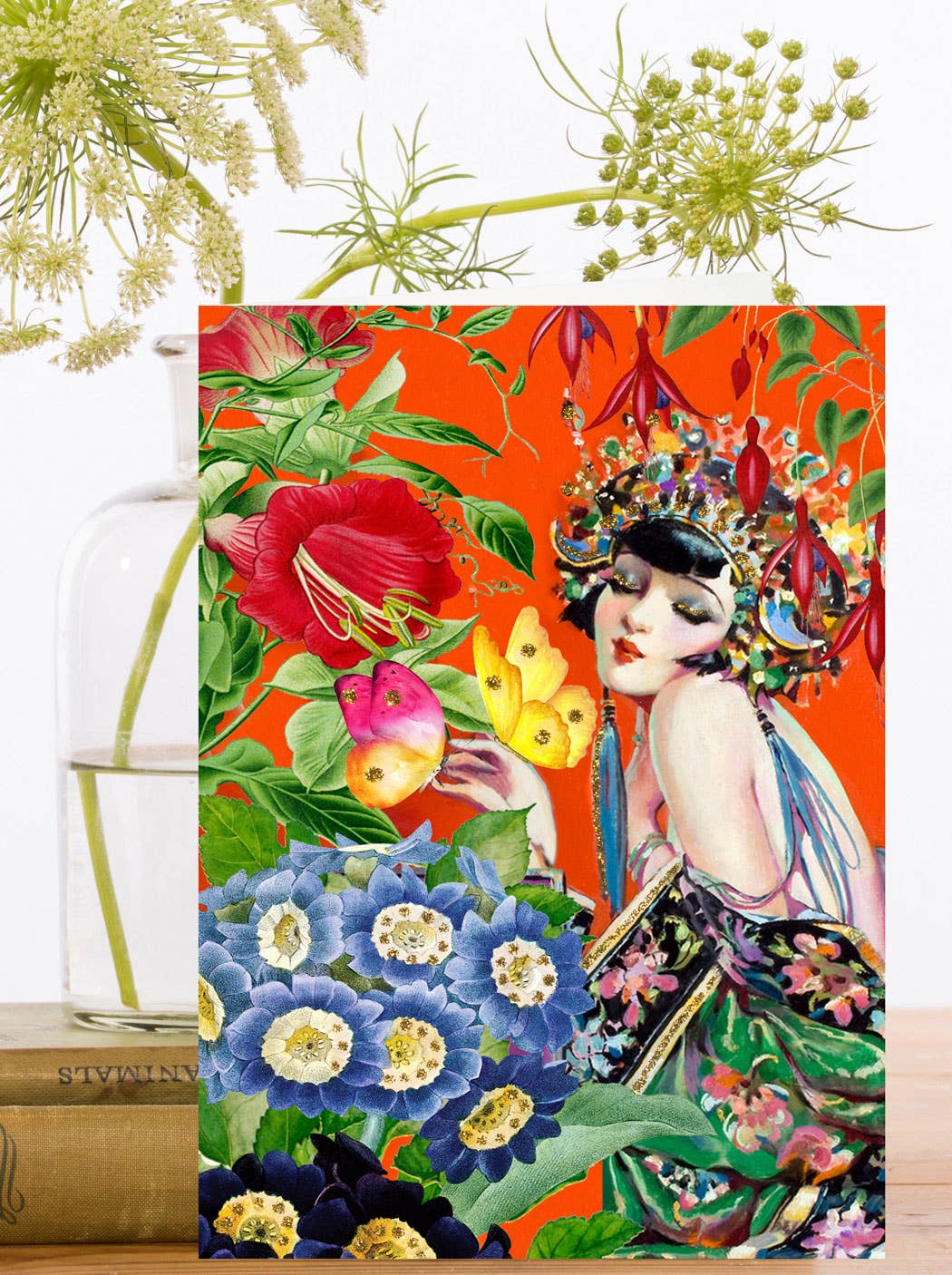 Her Friends the Butterflies Greeting Card