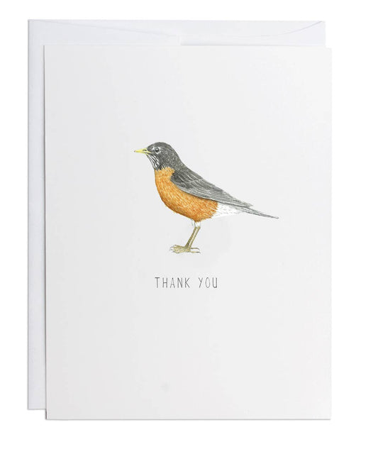 Greeting Card | Thank You Robin | Bird lovers | Spring: 4.25" x 5.5"