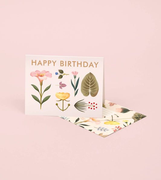 Lush Botany Birthday Card - Cream: Single