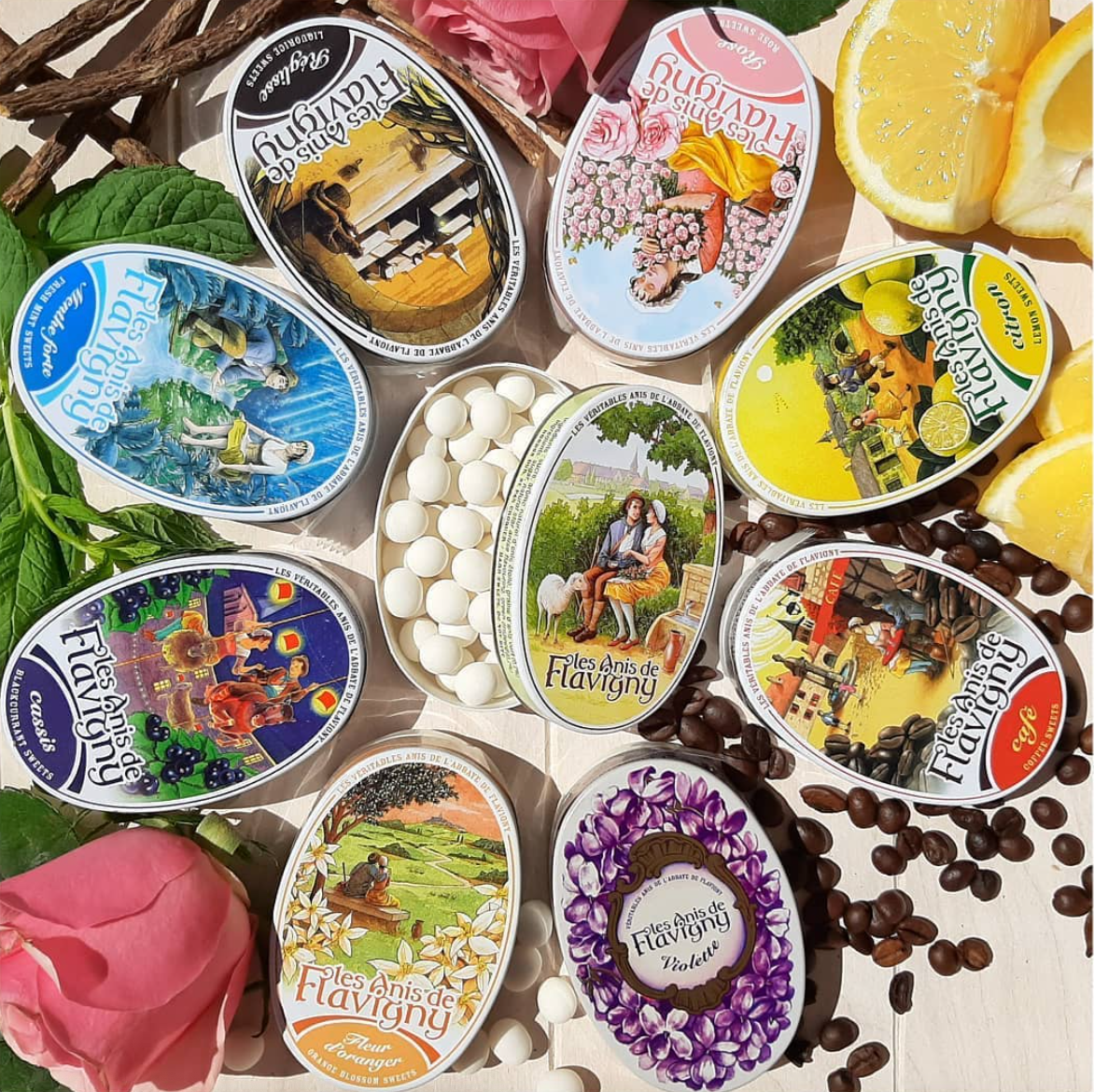 Anis De Flavigny Candies in Oval Tins: Orange