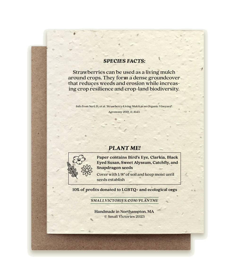 Strawberry Plantable Wildflower Seed Card: Glassine Sleeves