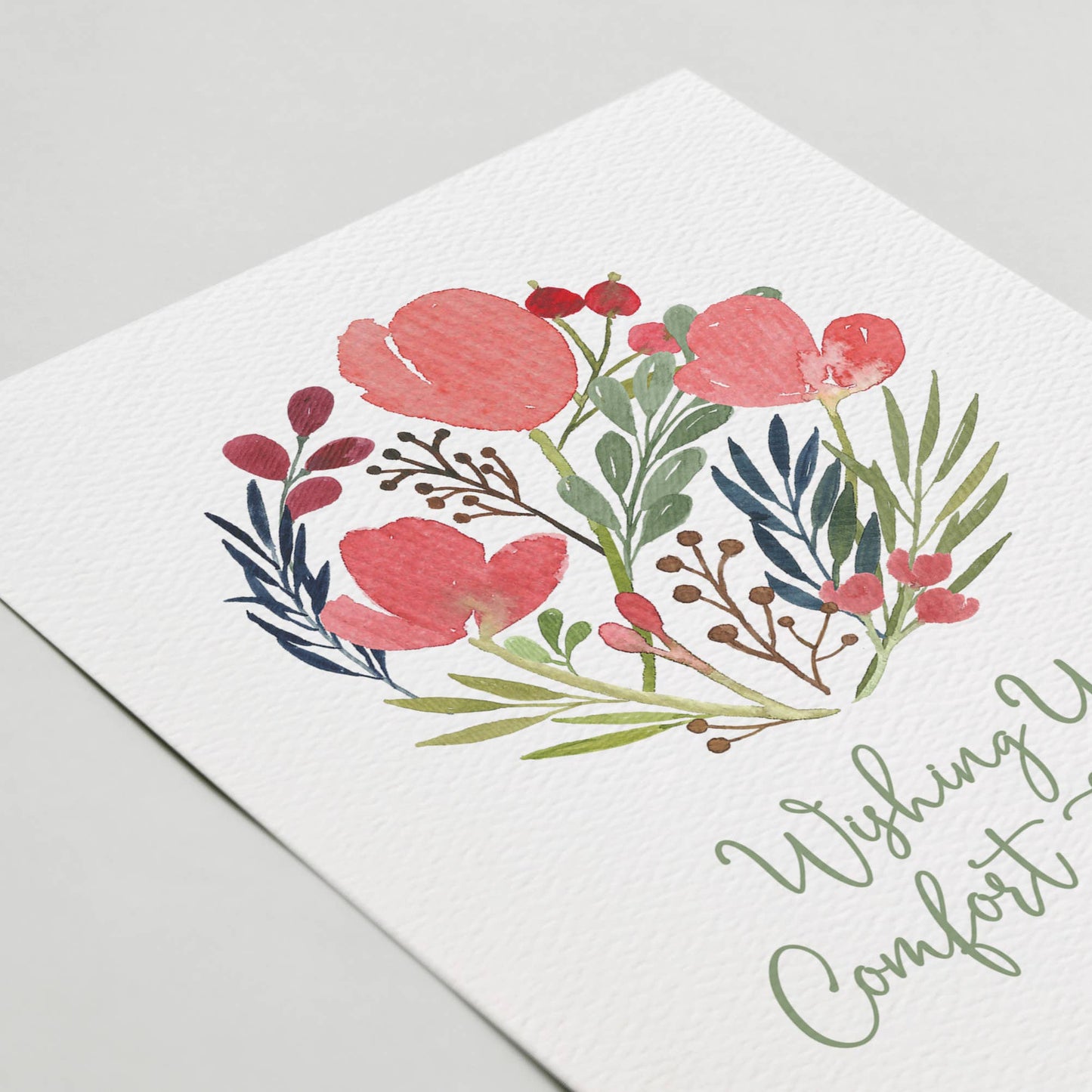 With Sympathy Floral Card