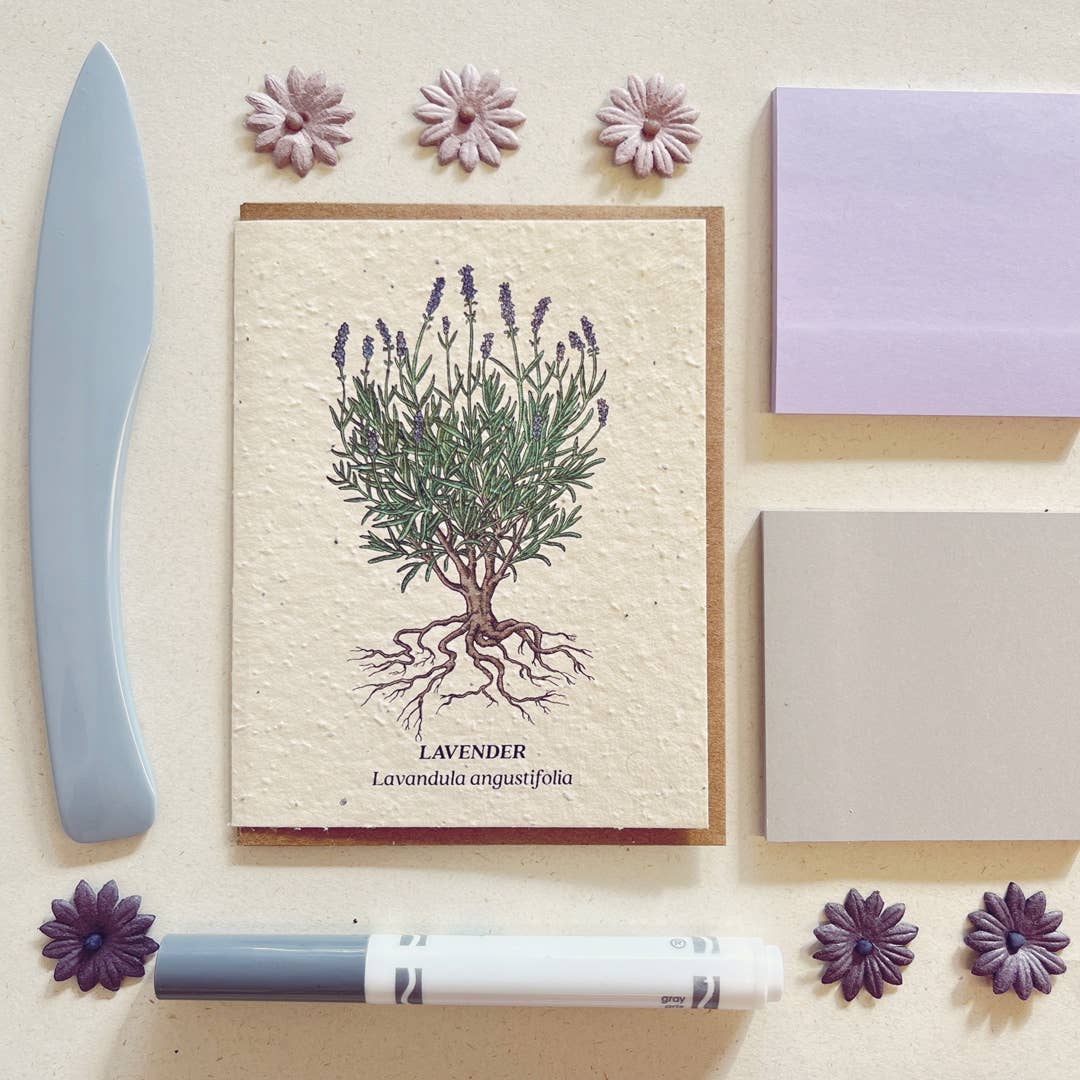Lavender Plantable Wildflower Seed Card: Glassine Sleeves
