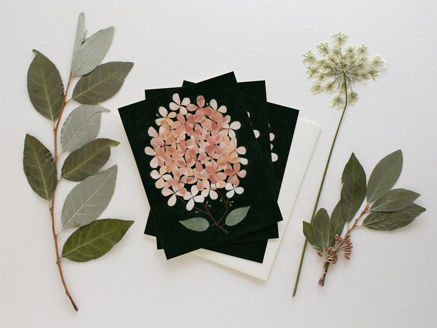 Pressed Hydrangea Greeting Card