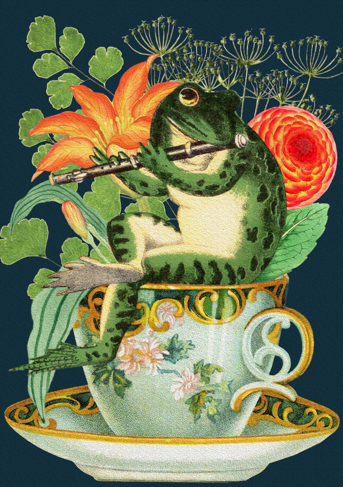 The Frog Teacup Greeting Card