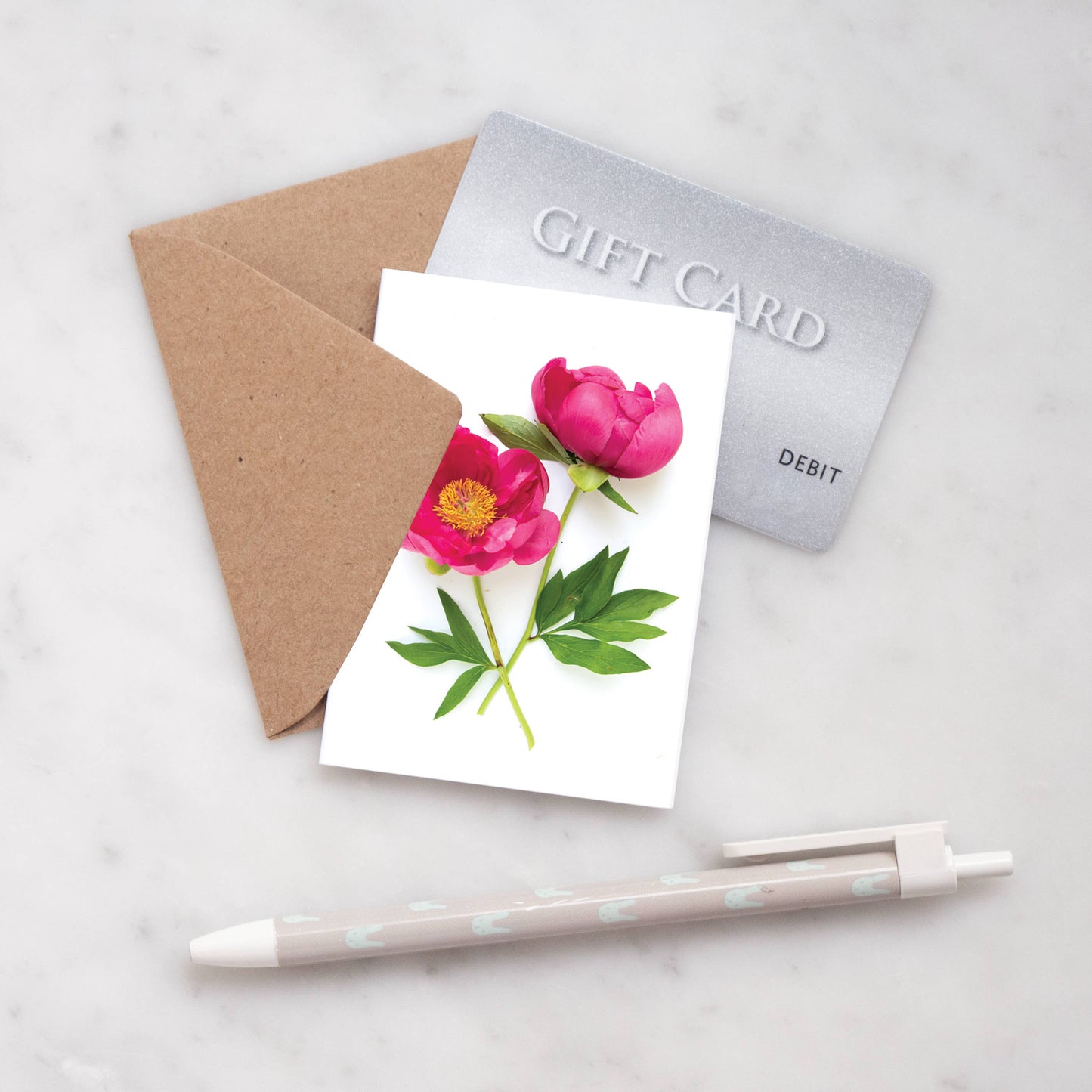Enclosure card - Double Peony