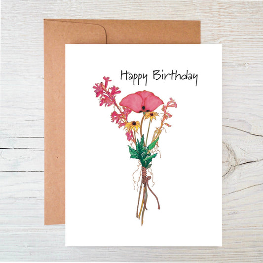 Plantable Birthday Card | Wildflower Card | Rustic Bouquet