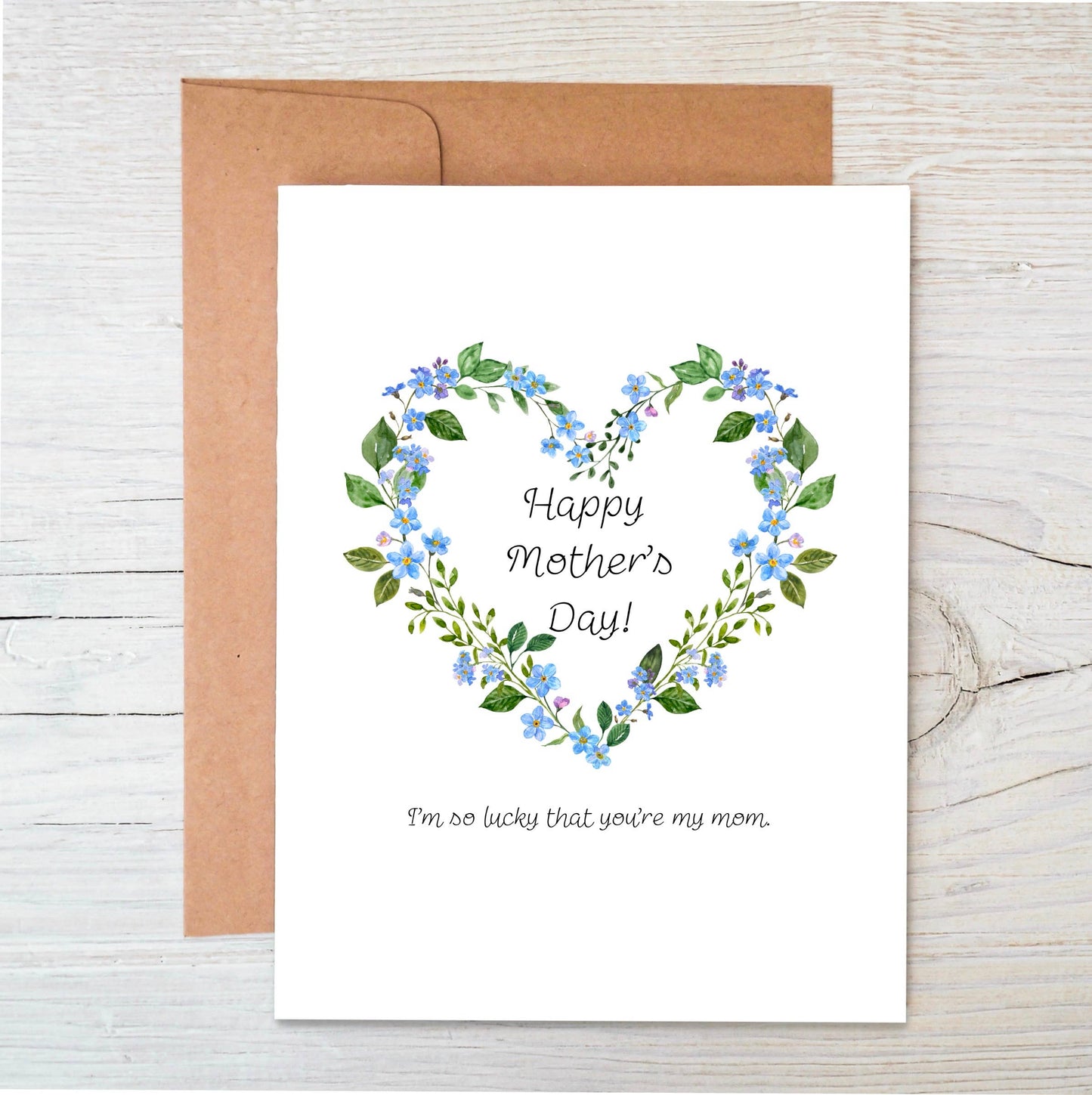 Plantable Card | Mother’s Day Card | Blue Flower Heart: Aqua