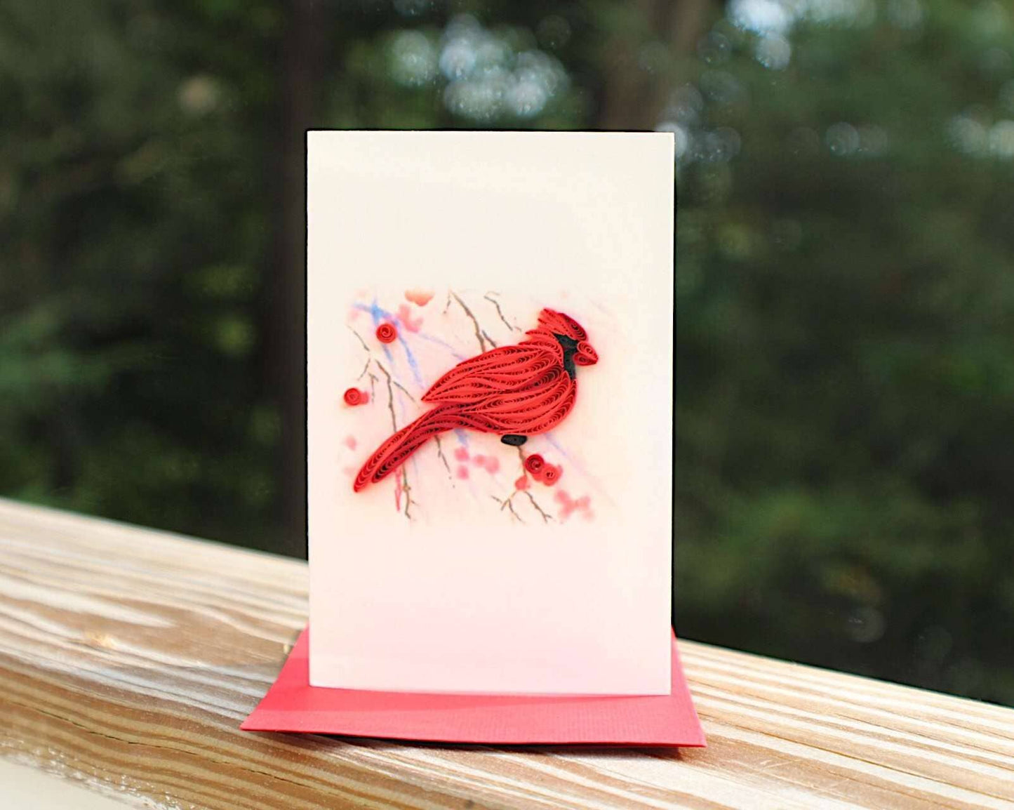 Cardinal & Holly (Mini Quilled Card)