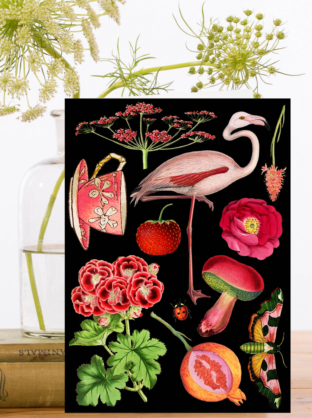 Red & Pink Flamingo Greeting Card