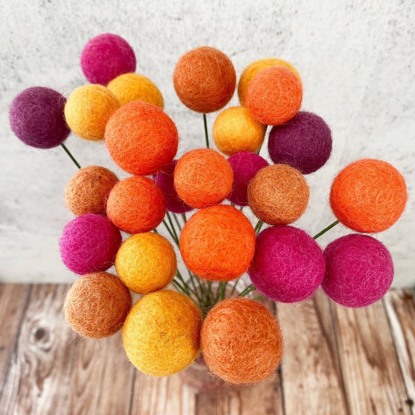 Felt Flower Ball Singles - Tulip Fields