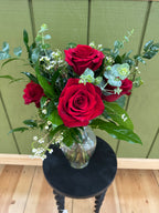 Mary Jane Bouquet - Half Dozen Rose Arrangement