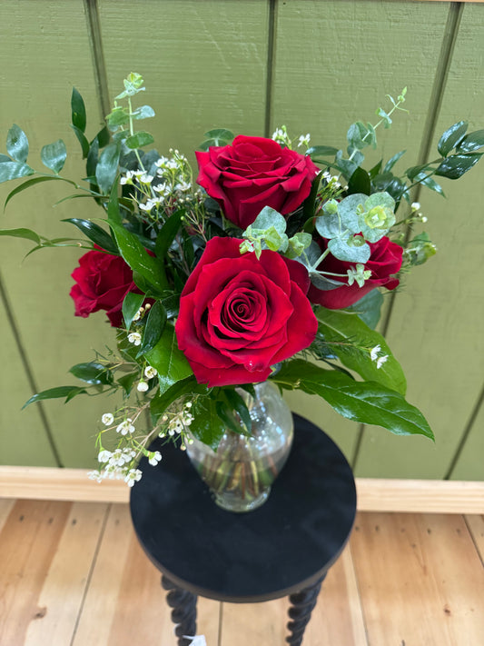 Mary Jane Bouquet - Half Dozen Rose Arrangement