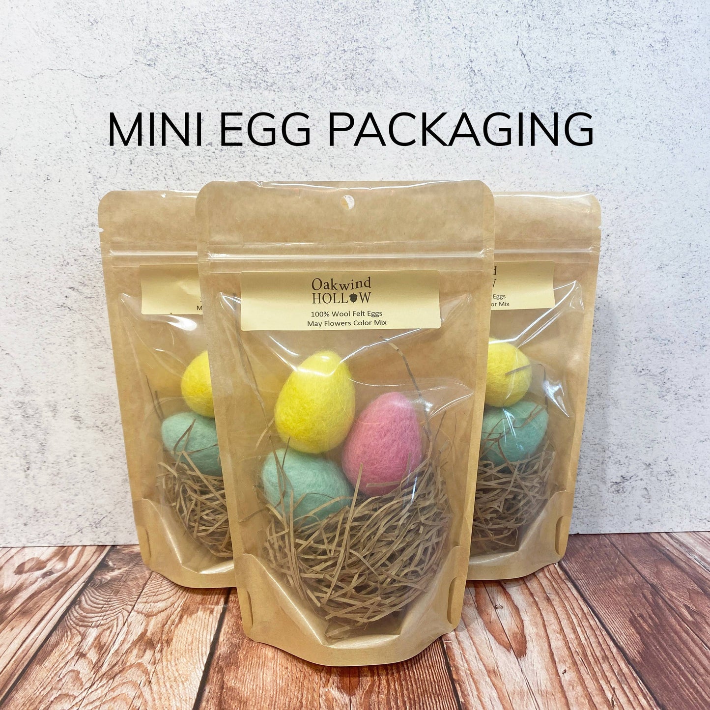 Set of 3 Mini Felt Eggs April Showers | Easter Eggs