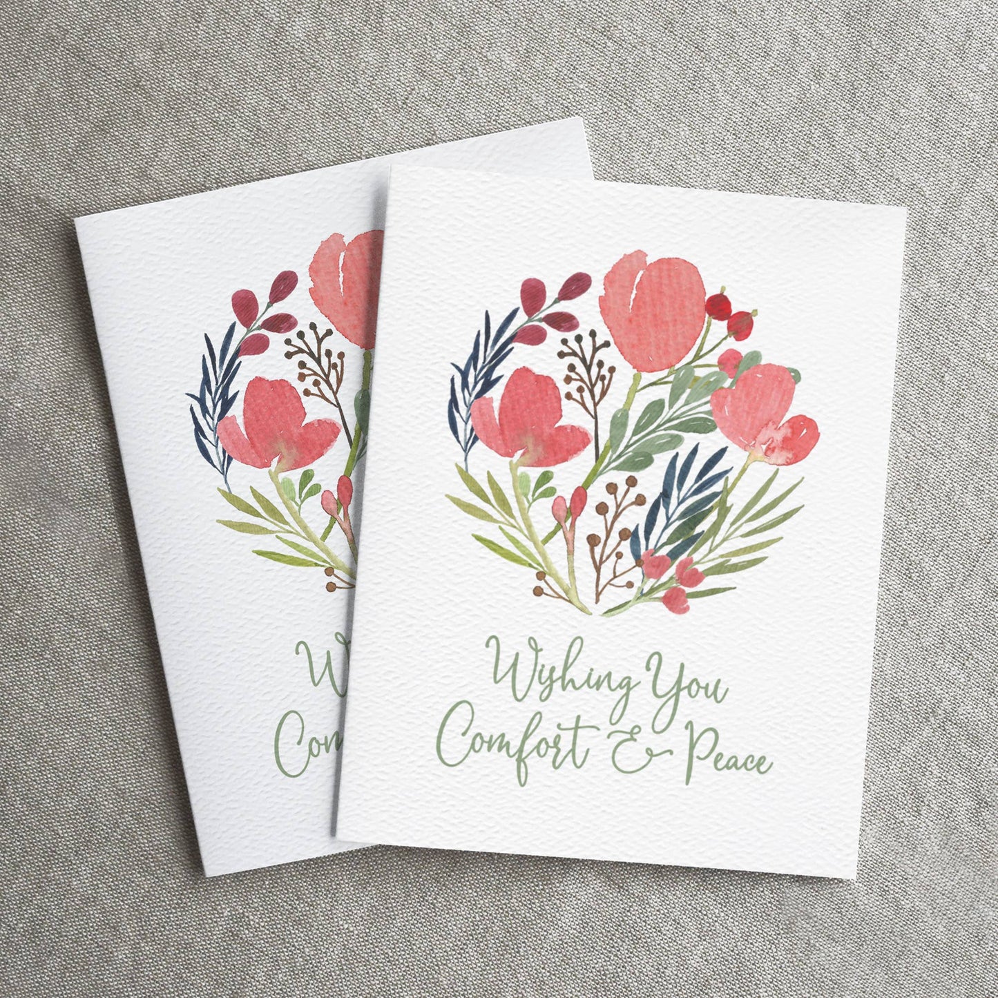 With Sympathy Floral Card