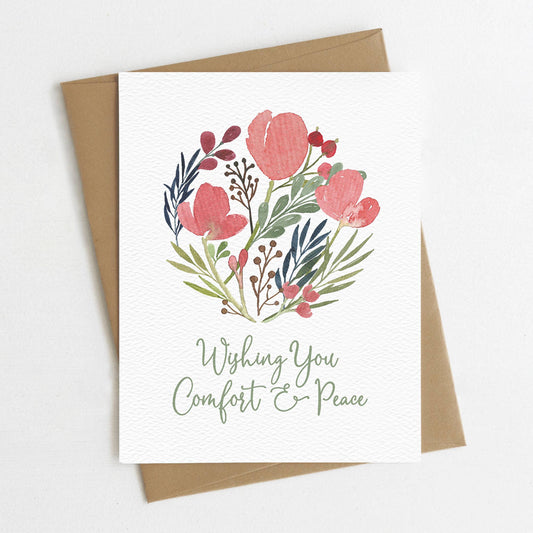 With Sympathy Floral Card