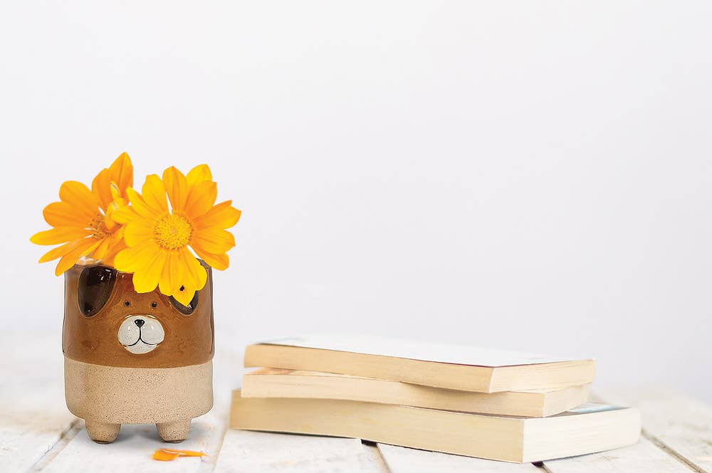 Lg Dog on Legs Planter-4.5"H-865