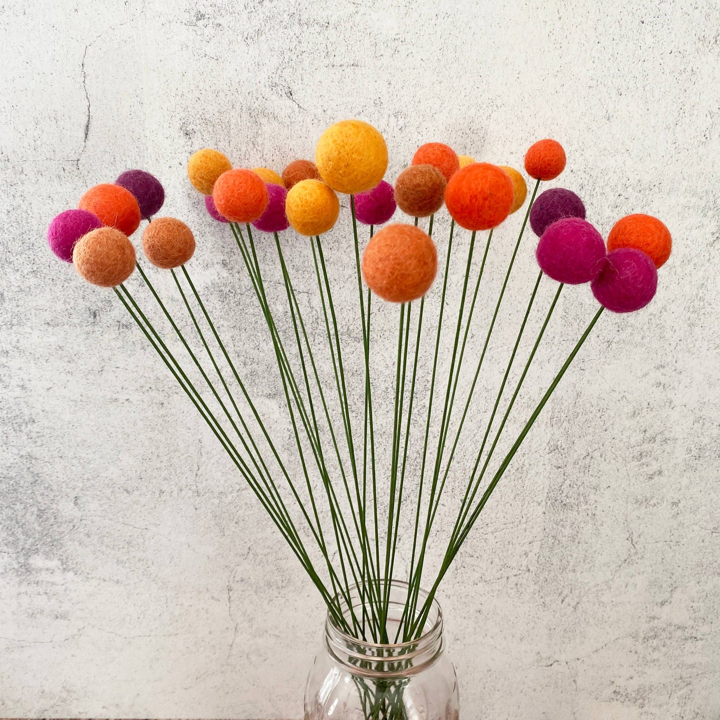 Felt Flower Ball Singles - Tulip Fields