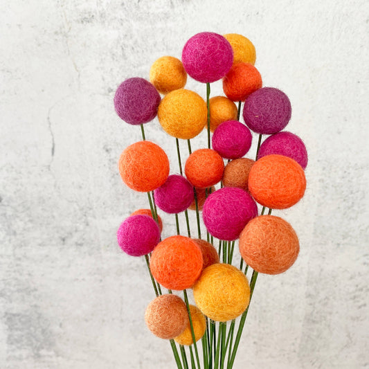 Felt Flower Ball Singles - Tulip Fields