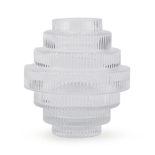 Large Layered Glass Vase