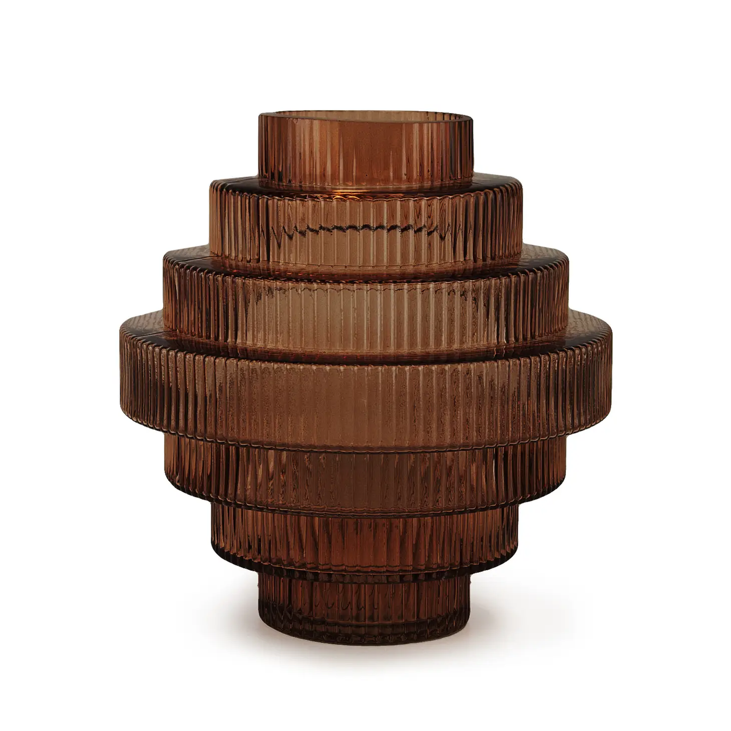 Large Layered Glass Vase