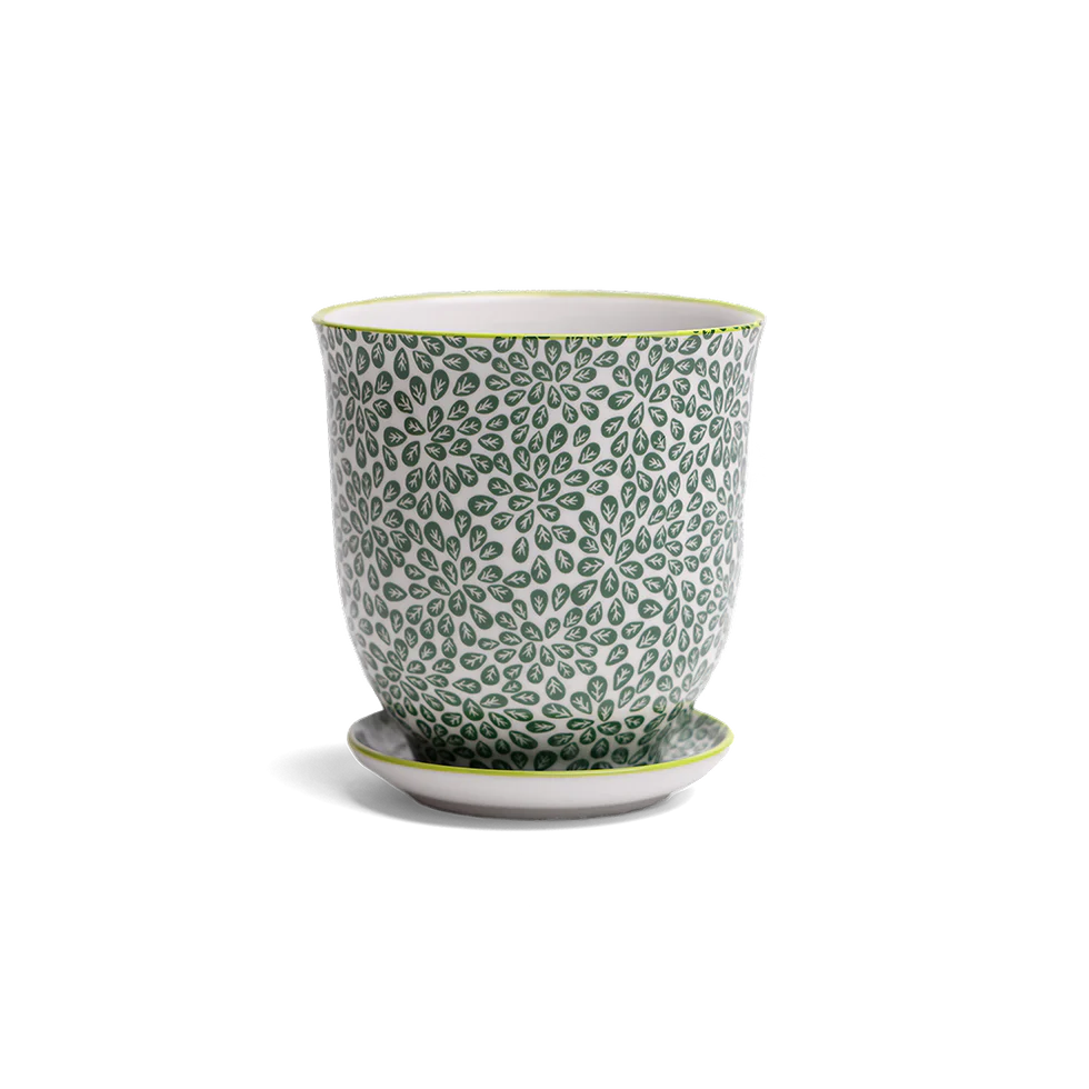 Liberte Porcelain Pot with Saucer 3.25"