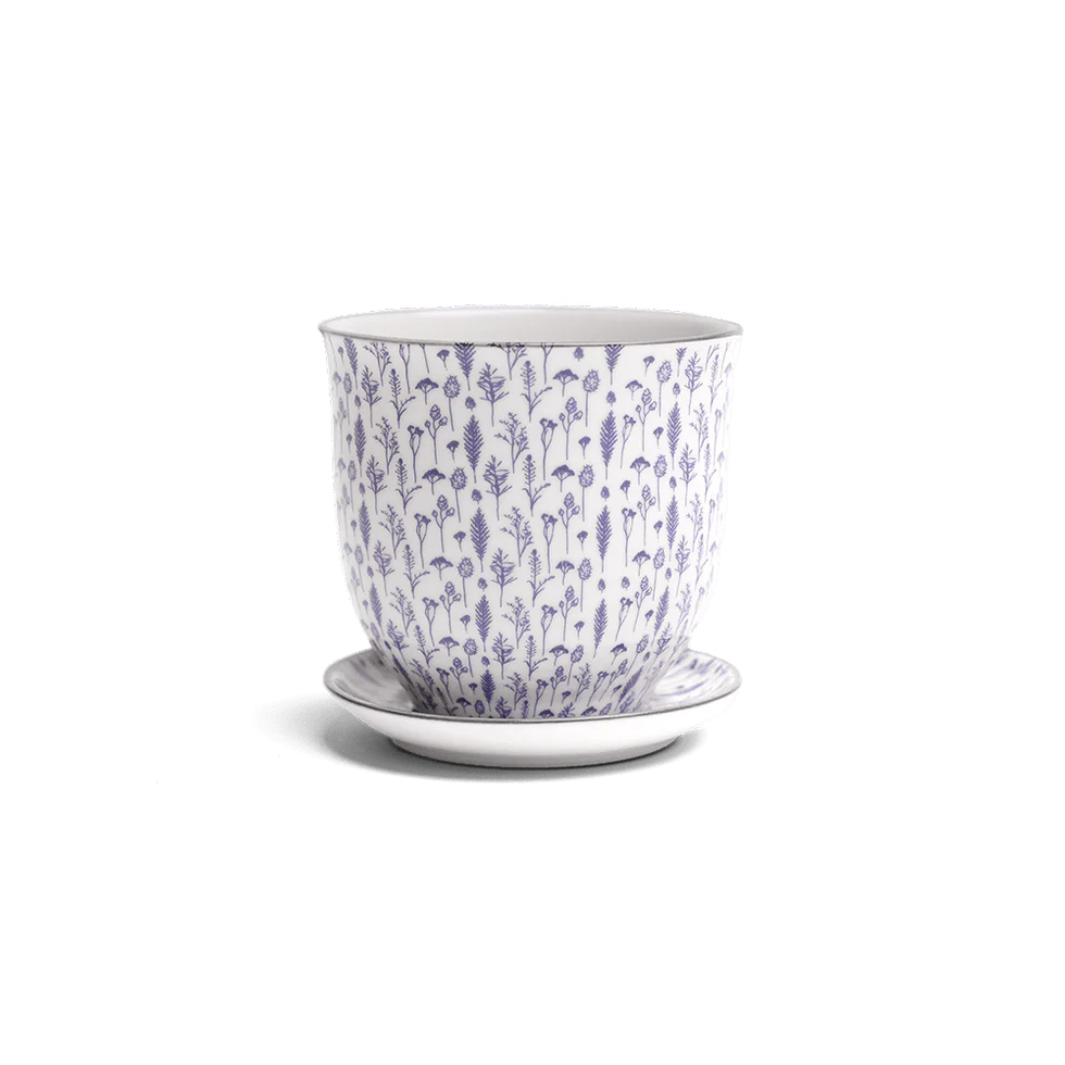 Liberte Porcelain Pot with Saucer 3.25"