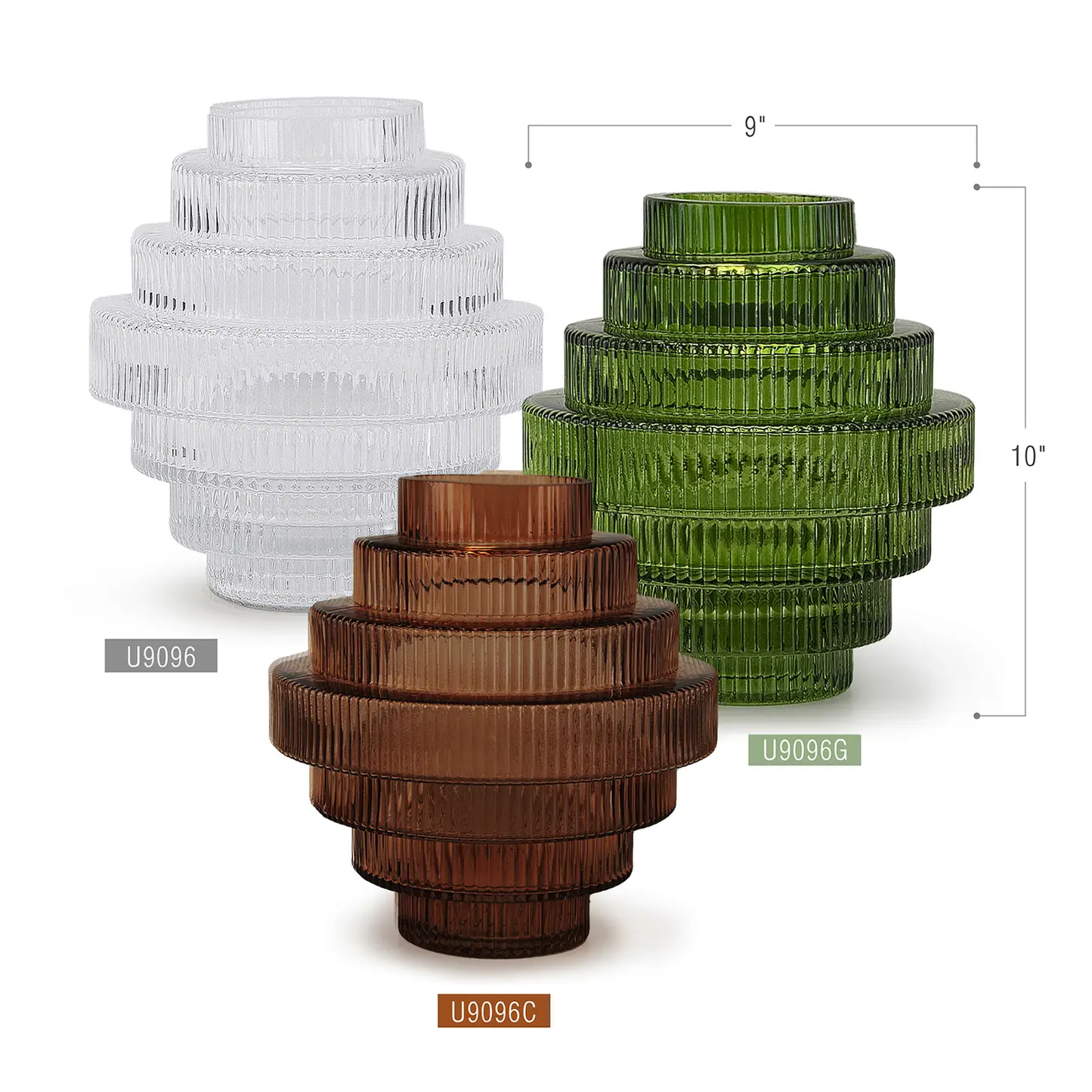 Large Layered Glass Vase