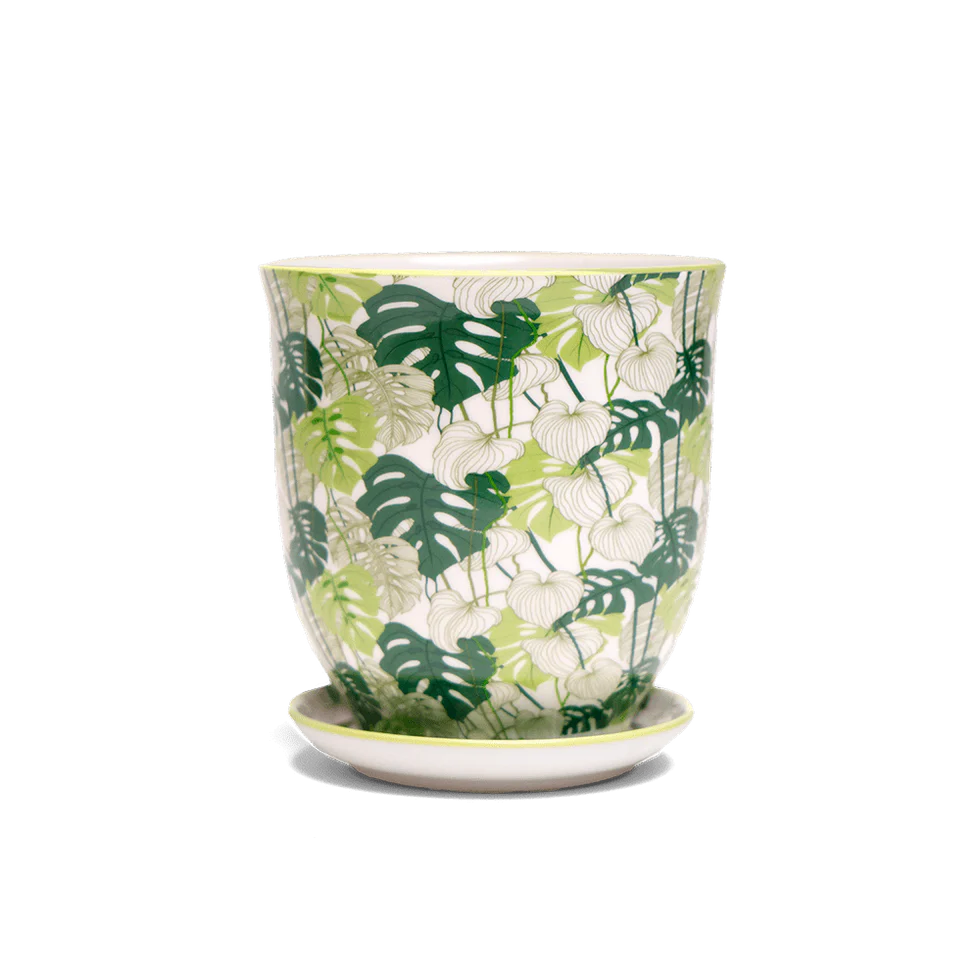 Liberte Porcelain Pot with Saucer 3.25"