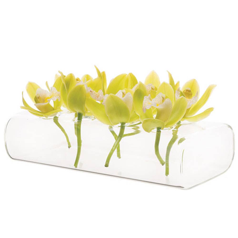 Hudson Flute Clear Glass Bud Vase: 8 Hole