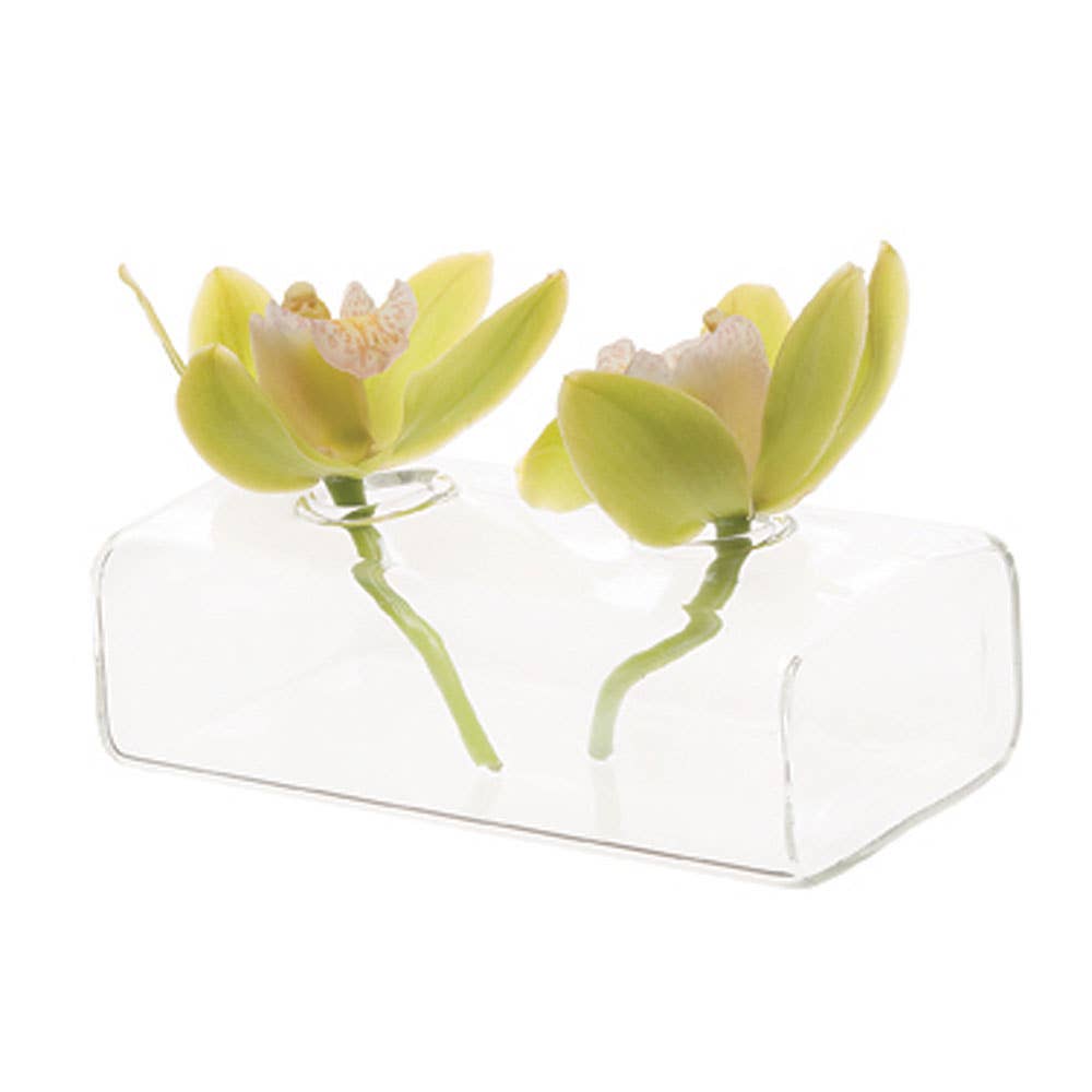 Hudson Flute Clear Glass Bud Vase: 8 Hole
