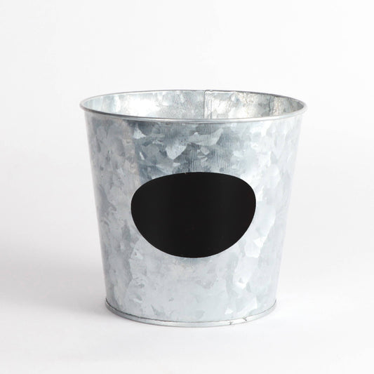 4" Metal Pot Cover with Chalkboard Decal for Houseplants